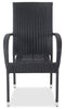 Arizona Outdoor Patio Chair - Hand-Woven Resin Wicker, UV & Weather Resistant - Black | Chaise Arizona pour la terrasse à l’extérieur - osier en résine tressé à la main, résistante aux rayons UV et aux intempéries - noire