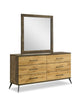 Silas 6pc Bedroom Set with Platform Bed, Dresser, Mirror & Nightstand, LED, Rustic Brown - King Size|Ensemble de chambre à coucher Silas 6 pièces brun rustique avec lit plateforme, commode, miroir, table de nuit et éclairage à DEL - format très grand lit