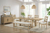 Aspen 6pc Dining Package with 80-104"Extension Table, Bench & 4 Chairs, Fabric - Natural | Ensemble de salle à manger Aspen 6 pièces avec table à rallonge, 80 po à 104 po, banc et 4 chaises en tissu - naturel