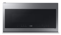 Four à micro-ondes à hotte intégrée Samsung de 2,1 pi³ avec 400 pi³/min et affichage à DEL - acier i…