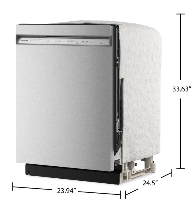 Lave-vaisselle KitchenAid de 24 po et de 47 dBA avec panier à ustensiles sur le troisième niveau - acier inoxydable PrintShieldMC - KDFS224SPS