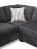 Made in Canada Morgan 2-Piece Right-Facing Chenille Fabric Wrap Sectional with Accent Pillows - Grey | Sofa sectionnel en U de droite Morgan 2 pièces fabriqué au Canada en tissu de chenille avec coussins décoratifs - gris