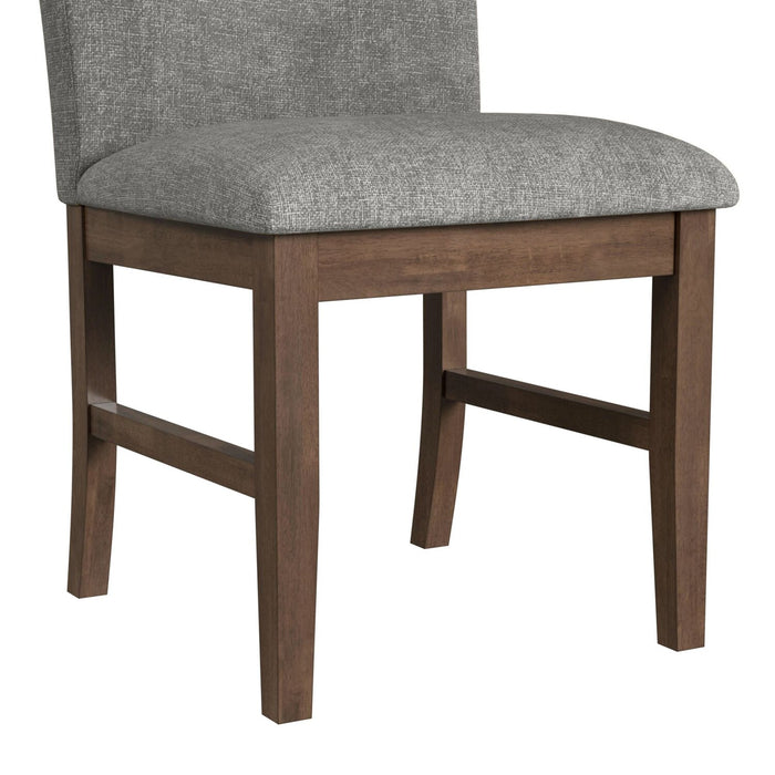 Chaise de salle à manger Rain avec siège et dossier rembourrés en tissu - grise