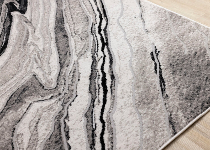 Carpette Plasma gris et noir - 7 pi 10 po x 10 pi 6 po