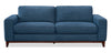 River 87" Linen-Look Fabric Sofa with Wood Base and Legs - Blue | Sofa River de 87 po en tissu d’apparence lin avec base et pattes en bois - bleu