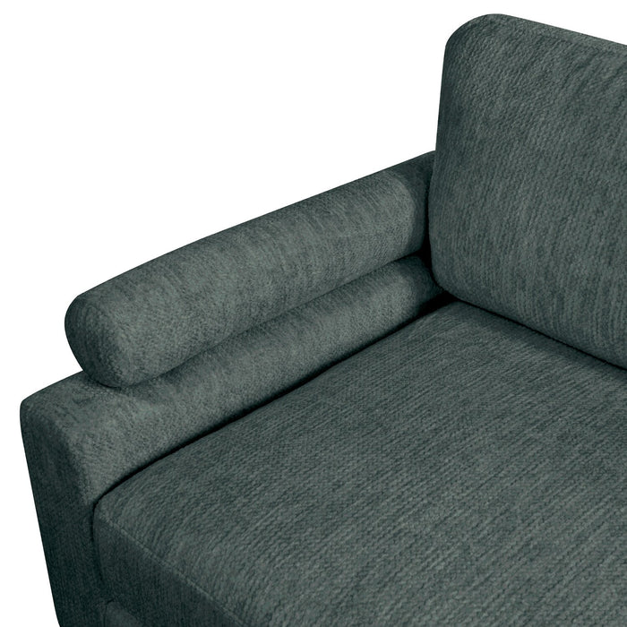 Sofa sectionnel modulaire Lounge 5 pièces en chenille - gris