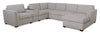 Vault 6-Piece Right-Facing Sectional with Sofa Bed Loveseat, Three Storage Chairs and Storage Chaise - Grey | Sofa sectionnel de droite Vault 6 pièces avec causeuse-lit, 2 fauteuils de rangement et fauteuil long de rangement - gris