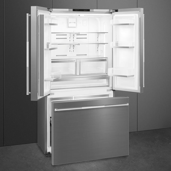 Réfrigérateur Smeg de 20,48 pi3 et de 36 po à portes françaises - acier inoxydable - FD36UXIW