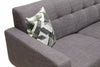 Kort & Co. Freeman 88" Linen-Look Fabric Sofa with Wood Base and Tufted Back Cushions - Charcoal Grey | Sofa Freeman Kort & Co. de 88 po en tissu d’apparence lin avec pattes en bois et coussins de dossier capitonnés - gris anthracite