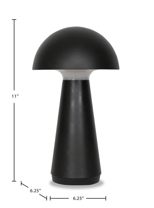 Lampe de table pour l’intérieur et pour l’extérieur moderne portable Beech de 11 po en acrylique avec port USB - noire