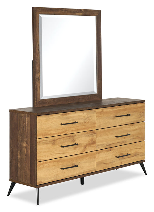 Commode de chambre à coucher Silas de 64 po (L) x 33,4 po (H) à 6 tiroirs - brun rustique