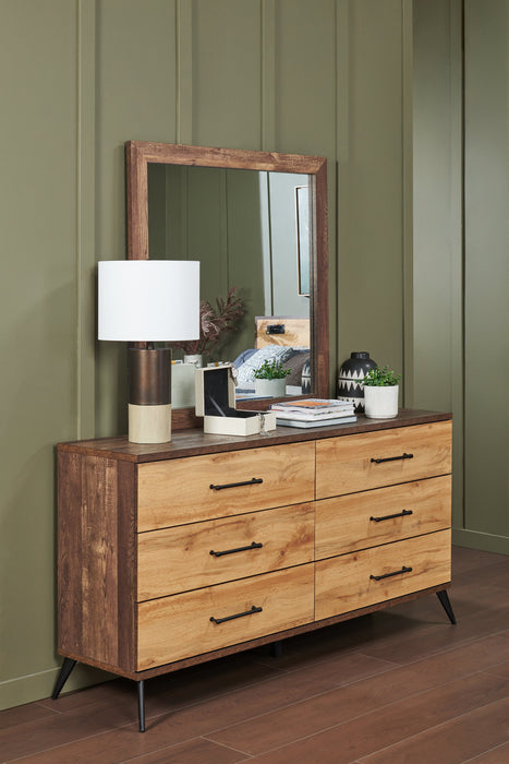 Commode de chambre à coucher Silas de 64 po (L) x 33,4 po (H) à 6 tiroirs - brun rustique
