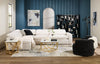 Sky Modular 4-Piece Fabric Sectional with Removable Feather Down Cushions - Nathan Wheat | Sofa sectionnel modulaire Sky 4 pièces en tissu avec coussins amovibles en duvet et plumes - blé Nathan