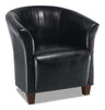 Ethan 31" Faux Leather Tub-Style Accent Chair with Wood Legs - Black | Fauteuil d’appoint Ethan de style gondole de 31 po en similicuir avec pattes en bois - noir