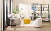 Talbott 17.5" Cube Ottoman - Yellow Faux Leather|Pouf cubique Talbott de 17,5 po - similicuir jaune