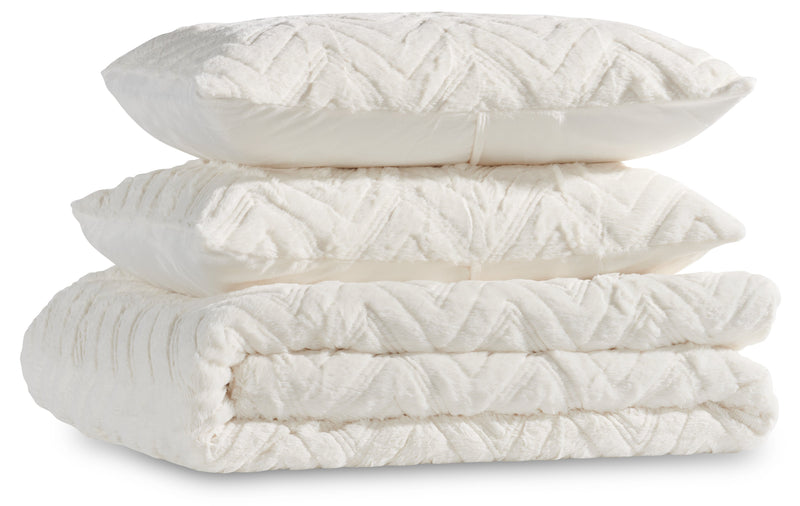 Ensemble d'édredon Tilda 3 pièces pour très grand lit - blanc 