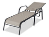 Tuscany Outdoor Patio Lounger with Adjustable Backrest - Metal, UV & Weather Resistant - Beige/Charcoal | Chaise longue Tuscany pour la terrasse à l’extérieur avec dossier réglable - métal, résistante aux rayons UV et aux intempéries - beige et anthracite