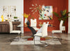 Tuxedo Dining Chair with Vegan-Leather Fabric, Metal - White | Chaise de salle à manger Tuxedo en tissu de cuir végétalien et en métal - blanche