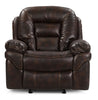 Leo 41" Leather-Look Fabric Rocker Reclining Chair - Walnut Brown | Fauteuil berçant et inclinable Leo de 41 po en tissu d’apparence cuir - brun noyer