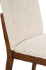Vale Dining Chair with Polyester Fabric, Wood - Brown & Beige | Chaise de salle à manger Vale en tissu de polyester et en bois - brune et beige