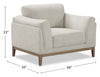 Valley 44" Fabric Chair with Rubberwood Base and Legs - Sand | Fauteuil Valley de 44 po en tissu avec base et pattes en hévéa - sable