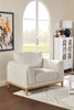 Valley 44" Fabric Chair with Rubberwood Base and Legs - Sand | Fauteuil Valley de 44 po en tissu avec base et pattes en hévéa - sable