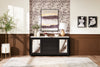 Vega Dining Server with Storage & 4 Drawers, Marble Look, 66"W - Black & White | Desserte de salle à manger Vega de 66 po (L) en imitation de marbre avec rangement et 4 tiroirs - noire et blanche
