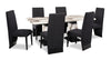 Vega Dining Chair with Polyester Fabric, Wood, Channeled Tufting - Black | Chaise de salle à manger Vega en tissu de polyester et bois avec capitonnage à canaux - noire