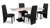 Vega Dining Chair with Polyester Fabric, Wood, Channeled Tufting - Black | Chaise de salle à manger Vega en tissu de polyester et bois avec capitonnage à canaux - noire