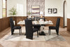 Vega Dining Server with Storage & 4 Drawers, Marble Look, 66"W - Black & White | Desserte de salle à manger Vega de 66 po (L) en imitation de marbre avec rangement et 4 tiroirs - noire et blanche