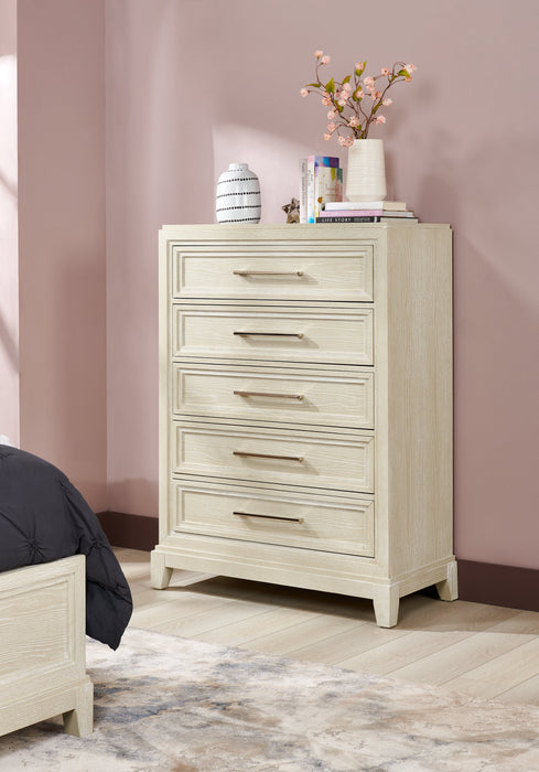 Commode verticale Vida de 38 po (L) x 52 po (H) à 5 tiroirs pour la chambre à coucher - sable