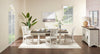 Willow Dining Chair with Cushion Fabric Seat & Nailhead Trim - Rustic White | Chaise de salle à manger Willow avec siège coussiné en tissu et bordure de clous décoratifs - blanc rustique