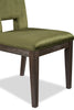 Zelda Dining Chair with Chenille Fabric - Green & Espresso Brown | Chaise de salle à manger Zelda en tissu de chenille - vert et brun espresso