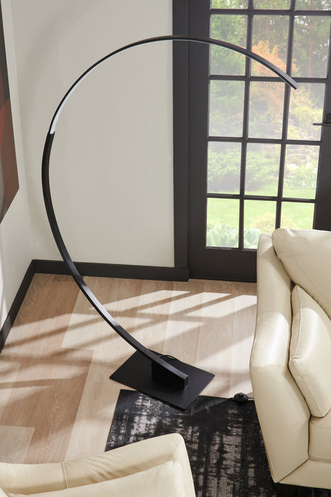Lampe à pied Zeus de 72 po noir mat à DEL