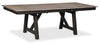 Zao 6pc Dining Set with Table, Bench & 4 Chairs, 66-94"W Extension, Melamine - Brown | Ensemble de salle à manger Zao 6 pièces en mélamine avec table, rallonge de 66 po à 94 po (L), banc et 4 chaises - brun