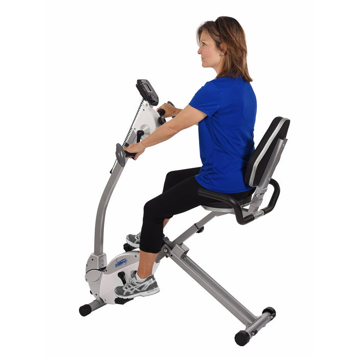 Vélo d’exercice couché avec entraînement du haut du corps de Stamina