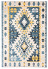 Mosaic Taupe/Blue Machine Washable Area Rug - 6'0" x 9'0"