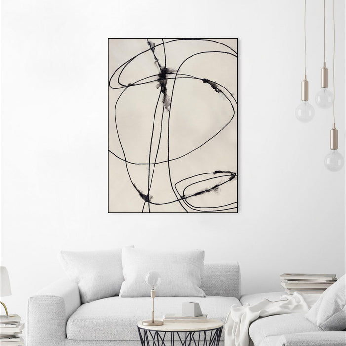Œuvre d'art murale sur toile encadrée noire « Tangled Ties » 18 x 24