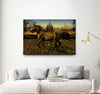 "2 Horses" Canvas Framed Black 36x24 Wall Art