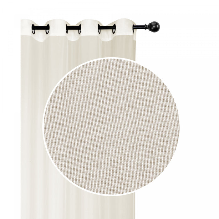 Panneau de voilage beige avec oeillets 54x84 - ensemble de 2