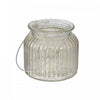 Ribbed S Mercury Glass Tealight Holder|Petit bougeoir pour bougie chauffe-plats en verre de mercure côtelé