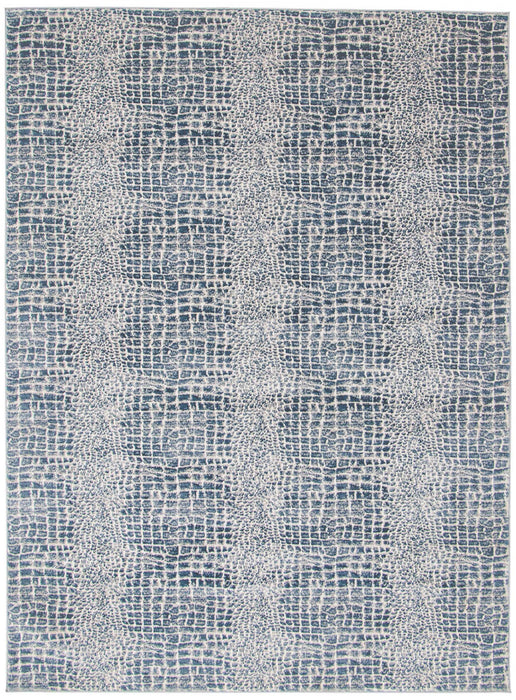 Carpette Kecia bleue/crème 3 pi 11 po x 5 pi 11 po
