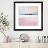 "Pink Sea Abstract" Matted and Framed Black 30x30 Wall Art