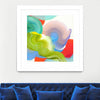 "Vav 05" Matted and Framed White 36x36 Wall Art