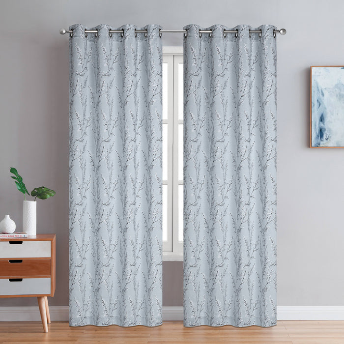 Paire de panneaux de rideaux gris à oeillets Dundee - 54x84