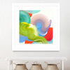 "Vav 05" Matted and Framed White 36x36 Wall Art
