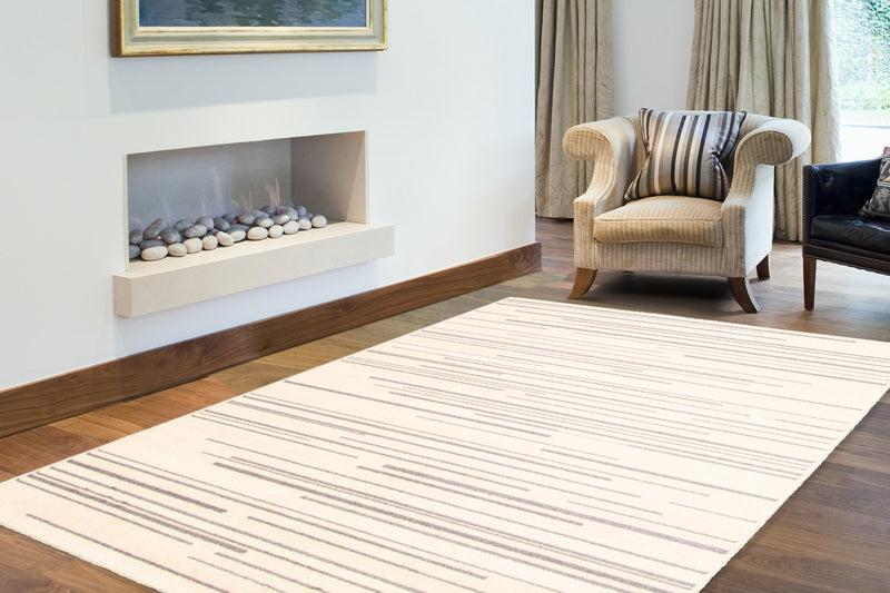 Carpette Faith crème-argent - 5 pi 3 pox 7 pi 3 po