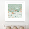 "Summer Confetti I" Matted and Framed White 36x36 Wall Art