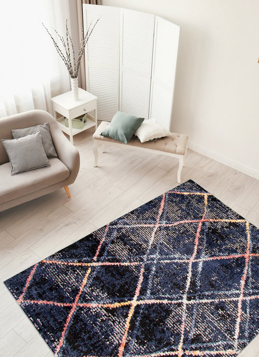 Carpette Makondo Abstract bleu marin - 8 pi 0 pox 10 pi 0 po
