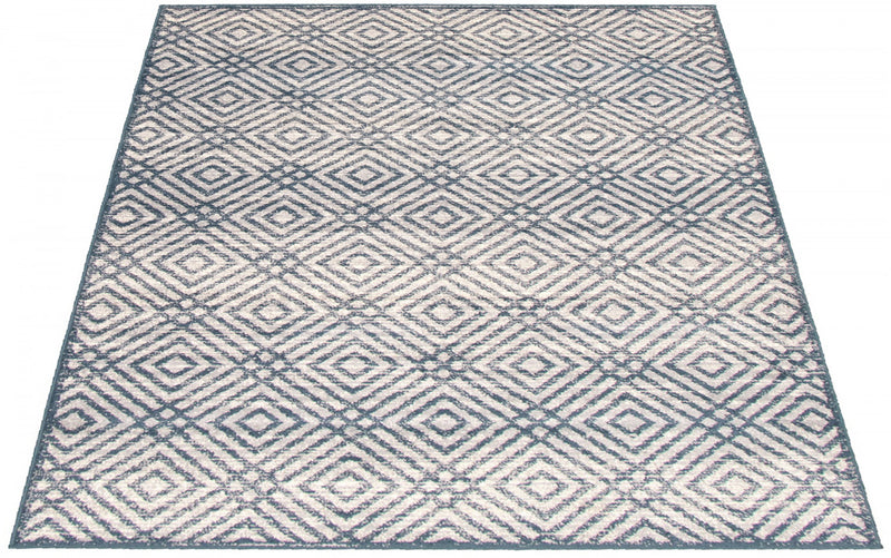 Carpette Electra couleur pétrole-argent - 7 pi 10 pox 10 pi 2 po